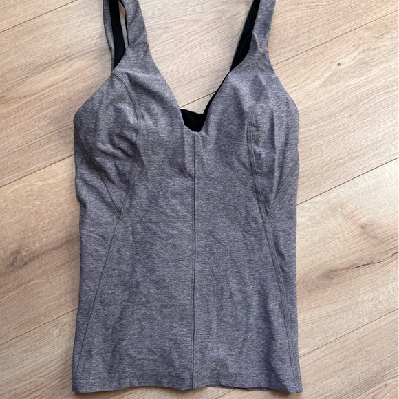 Lululemon Contour Tank HBLK  Heathered black dark Gray color size 4 - Picture 4 of 9